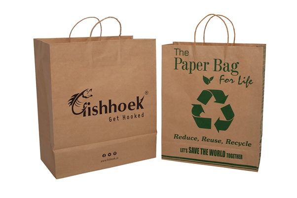 Clothing and book shopping: paper bag